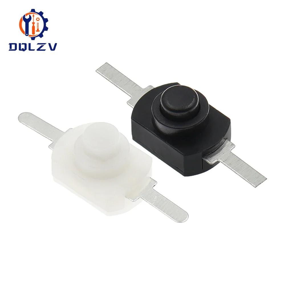 Interruptor de linterna de 12x8MM, Mini interruptor de botón de encendido y apagado, 1208YD, autobloqueo para antorcha eléctrica, CC 30V, 1A, negro