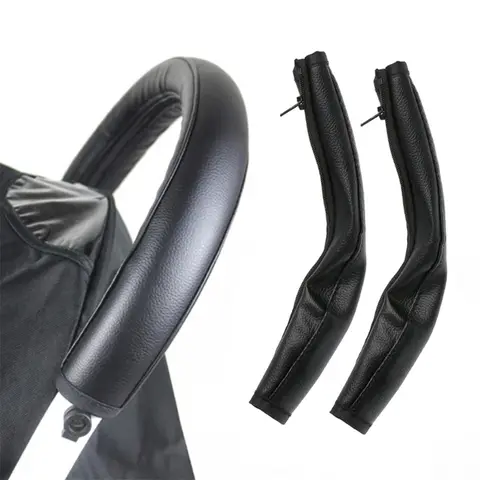 1/2pcs Baby Stroller Accessories Armrests Cover PU Leather Zipper Universal Protective Case Cover Pram Armrest Handle Covers