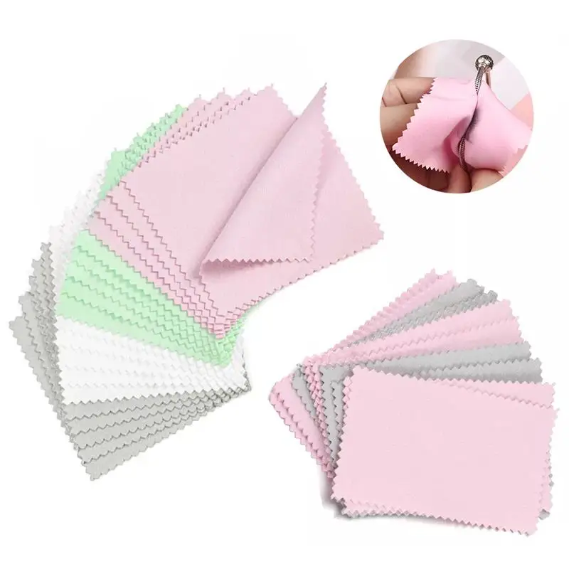 10pcs Polishing Cloth Silver Color Cleaning Polishing Cloth Reusable Soft Clean Wipe Wiping Cloth For Silver Gold Jewelry Tool