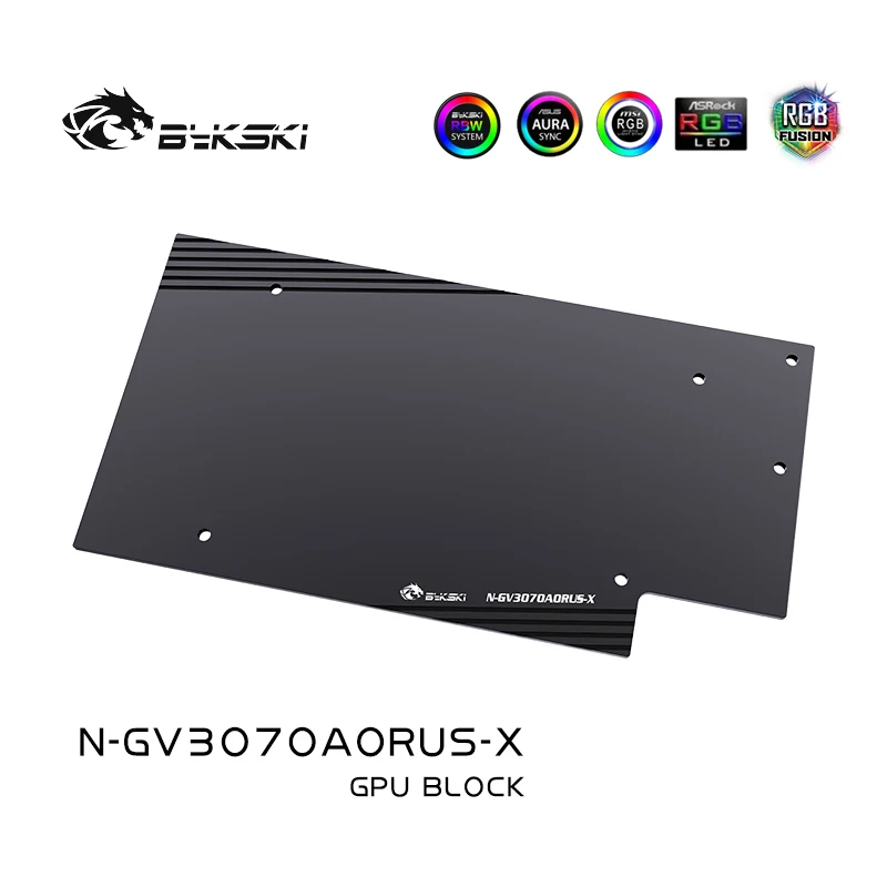Bykski Water Block ใช้สําหรับ GIGABYTE GeForce AORUS RTX3070/RTX3060Ti MASTER 8G GPU Card/ฝาครอบหม้อน้ําทองแดง/RGB Light