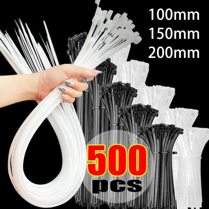 Multi-Purpose Cable Zip Ties Self-Locking Nylon Cable Management Band Plastic Wire Tie for Home Office Garden Cord Management