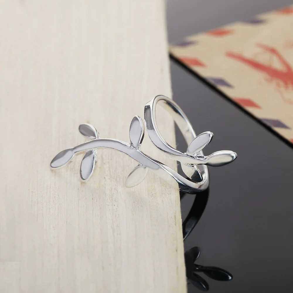 Trendige Produkte Modischer Charm 925 Sterling Silber Feine Pflanzenranken-Ringe für Frauen Verstellbare Hochzeits- und Partygeschenke Charm-Schmuck