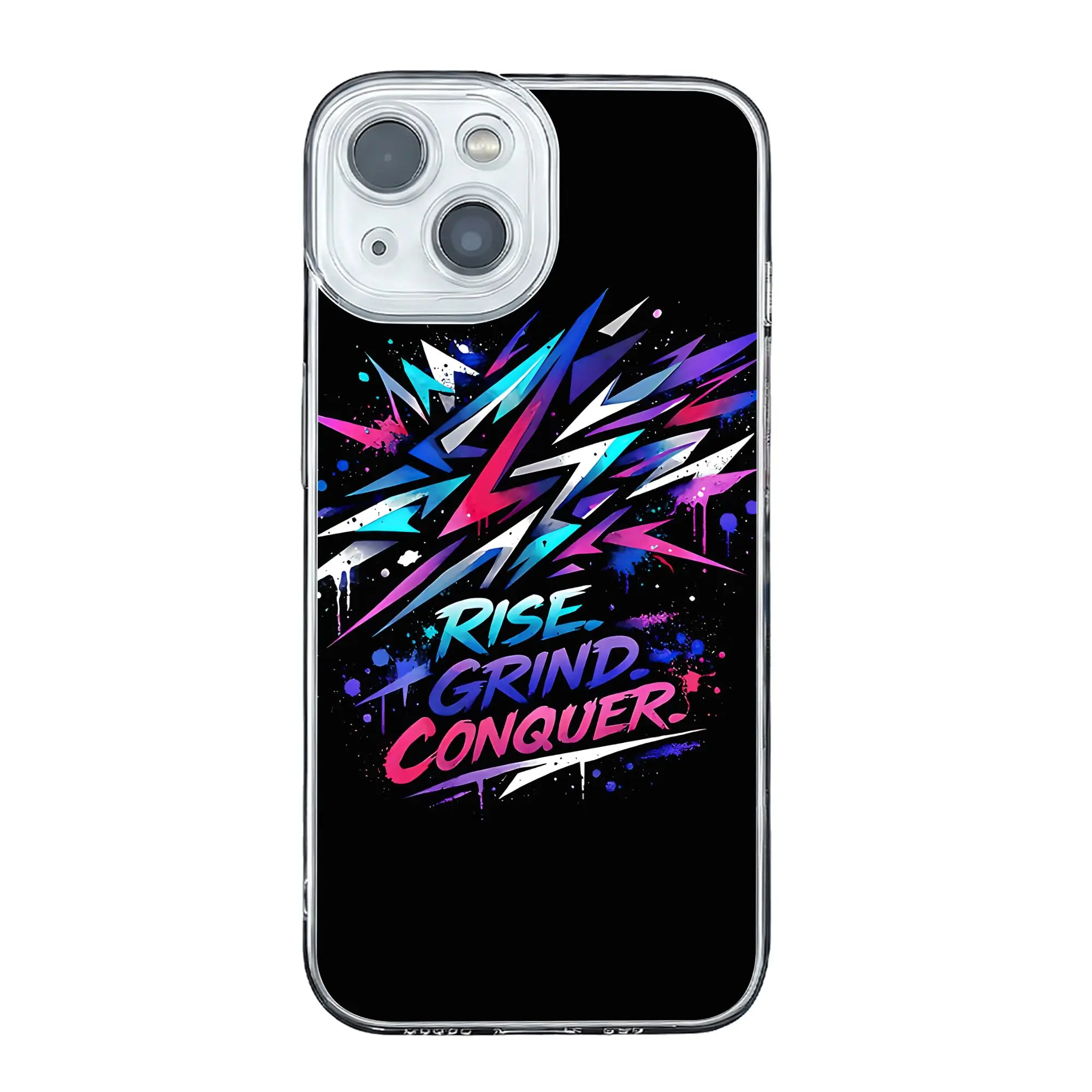 Coque de téléphone anti-collision Graffiti Grind Rise Conquer pour iPhone 17 16 15 14 13 12 11 Pro Max
