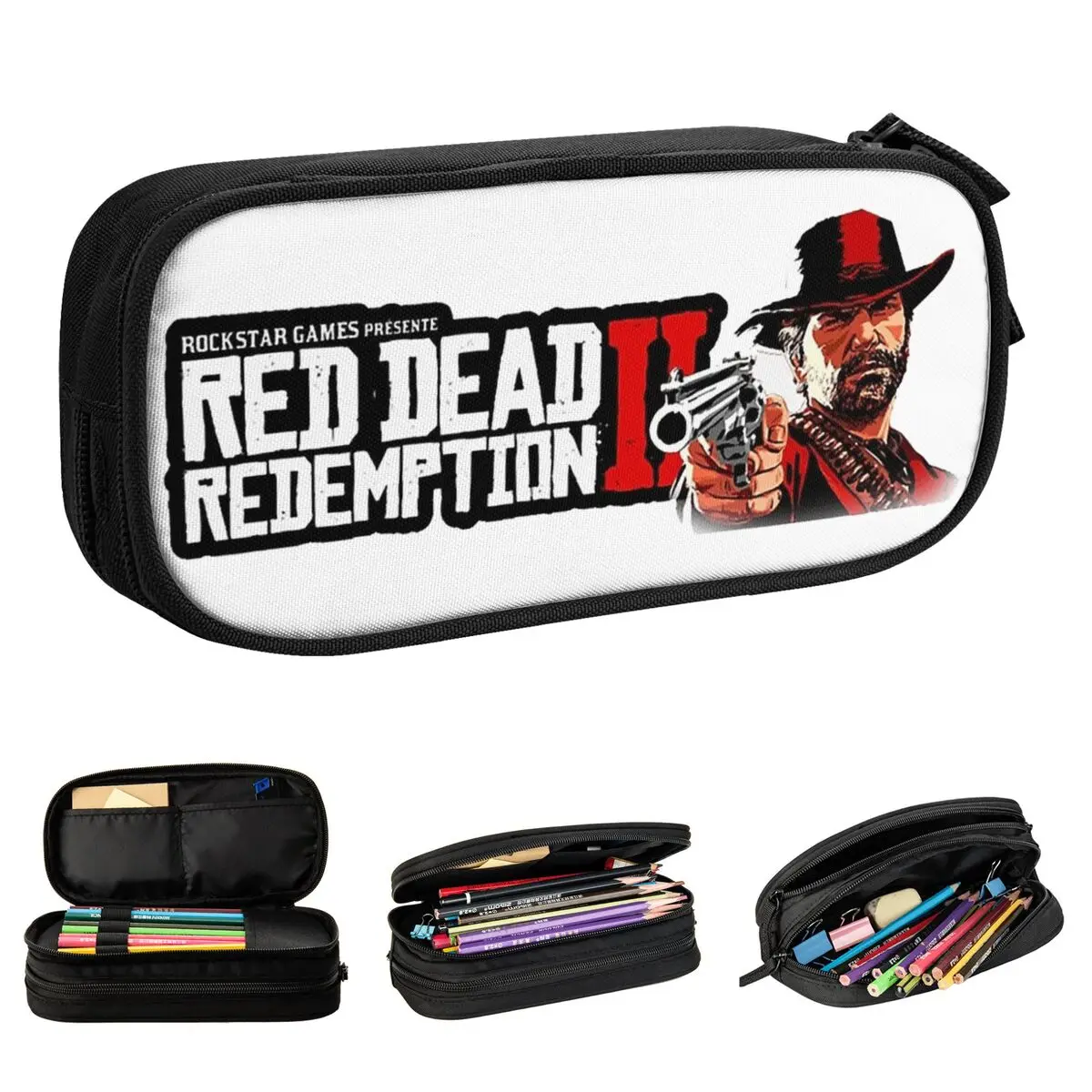 red dead redemptions estojo de jogo de acao lapis pen box kids grande capacidade bags acessorios escolares zipper para estudantes novo 01