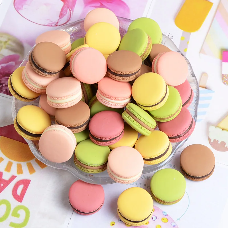 10 Stück gemischte Mini-Simulation Macaron Kawaii gefälschte Lebensmittel Sammelalbum Flatback Harz Cabochon Mini Play Food Bastelbedarf – Detail 5