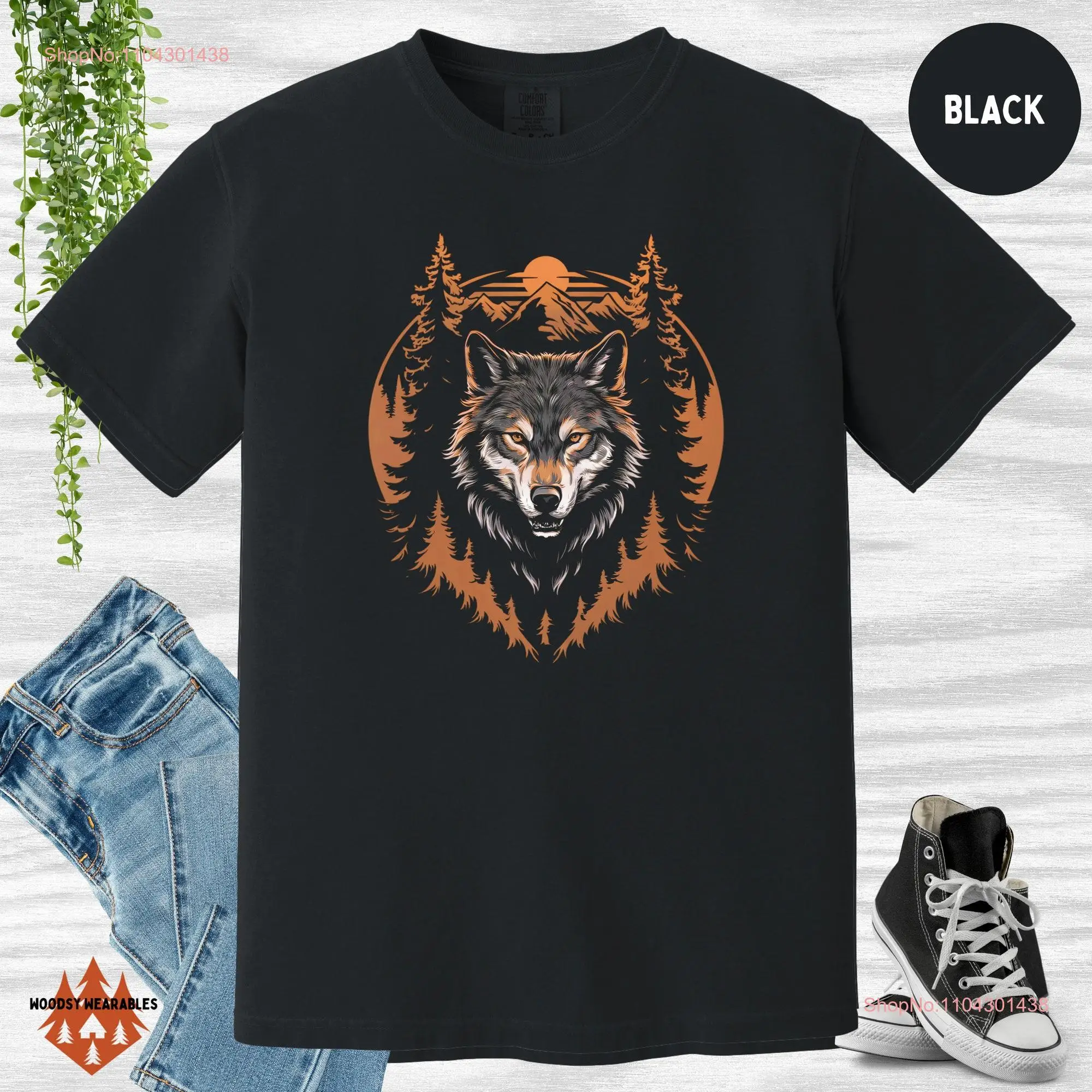 Wild Spirit Wolf T Shirt Nature Wilderness Mountain Comfort Colors long or short sleeves