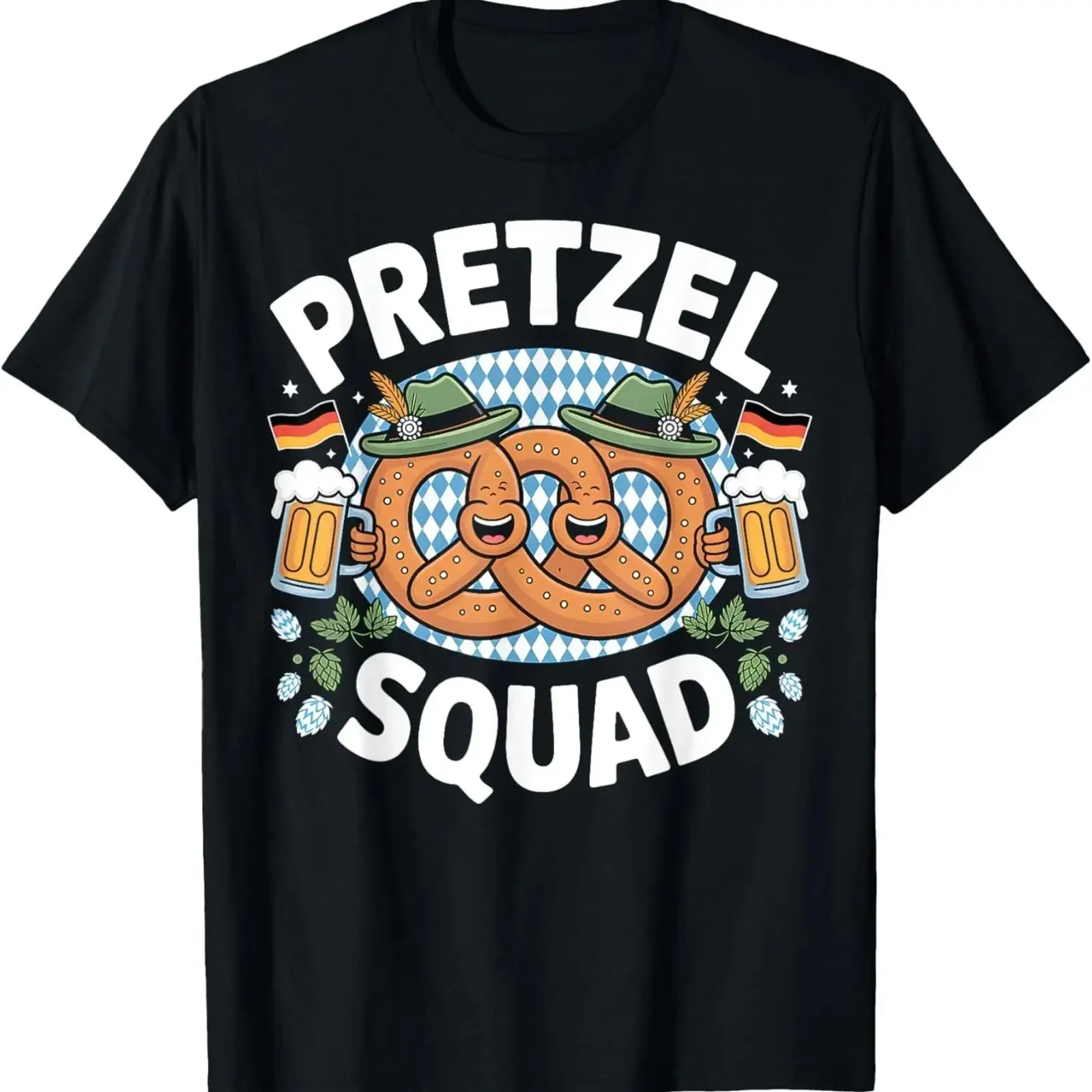 Funny Pretzel Squad Oktoberfest Beer Festival T Shirt vintage Washed Stylish Casual fashion Slightly Unisex graphic Soft homme