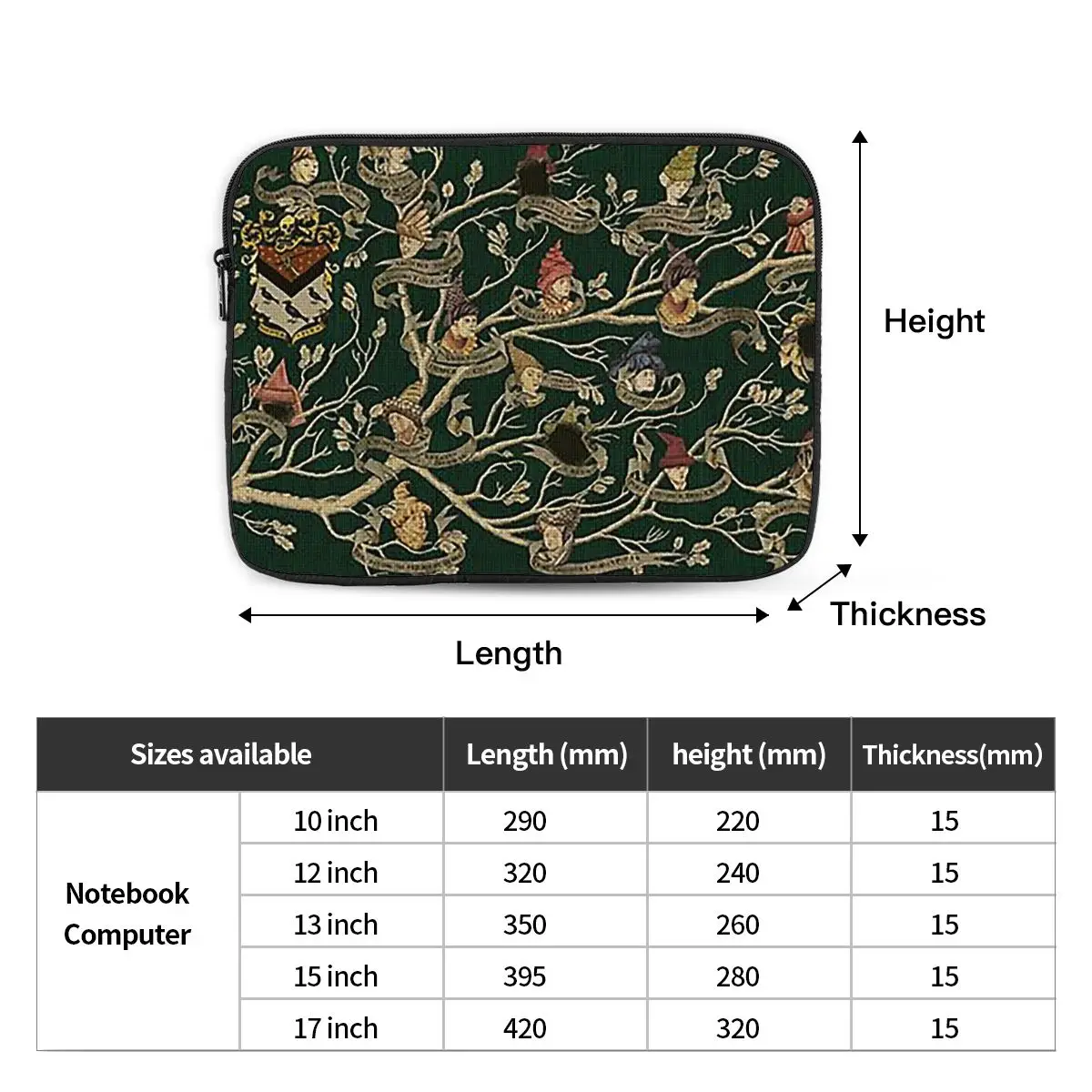 Noble House Of Black Famil Notebook Laptop Bag Case Pouch For Macbook Air Pro Tablet Shockproof Case Bag