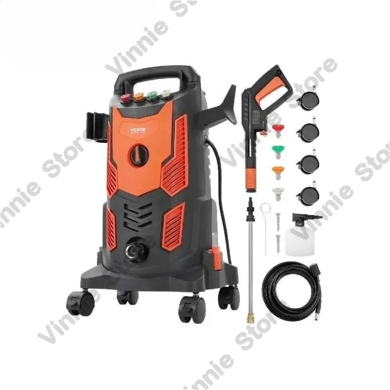 

Электрическая мойка высокого давления VEVOR с быстросъемными насадками, пенной насадкой и выдвижной ручкой для портативной очистки патио