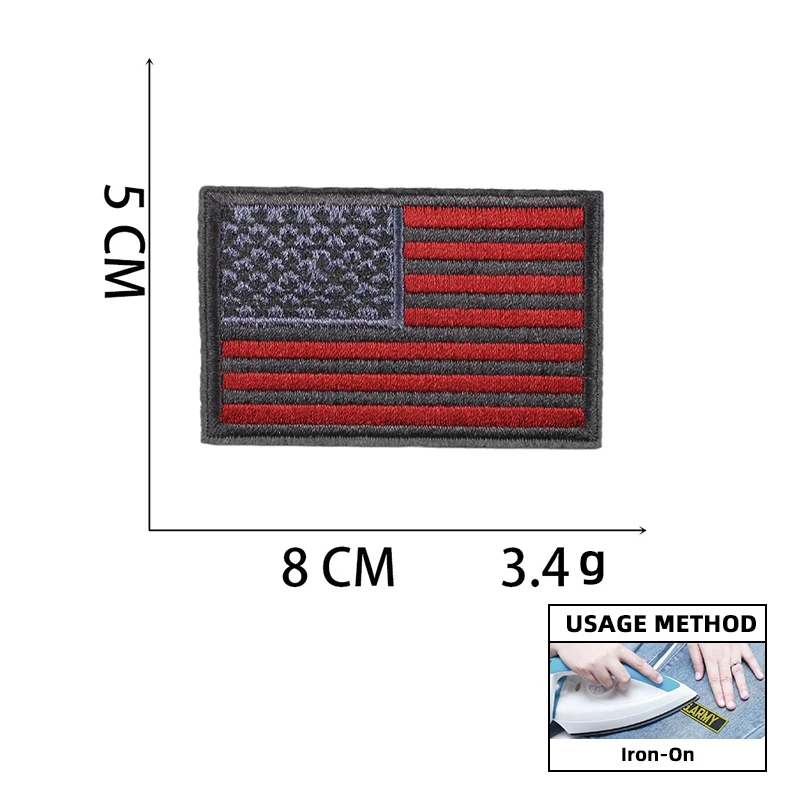 Geborduurde Amerikaanse vlag patches, badge stickers voor volwassenen kleding, opstrijk patch, doe-het-zelf-applicaties, kledinghoeden patches