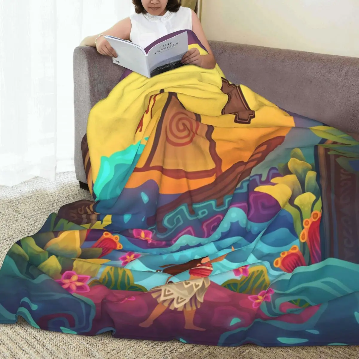 Soft Blanket Decorative Anime Moana Maui Moon Bedding Throws Flannel Bedspread For Couch Bed Comfortable Sofa Bed Cover