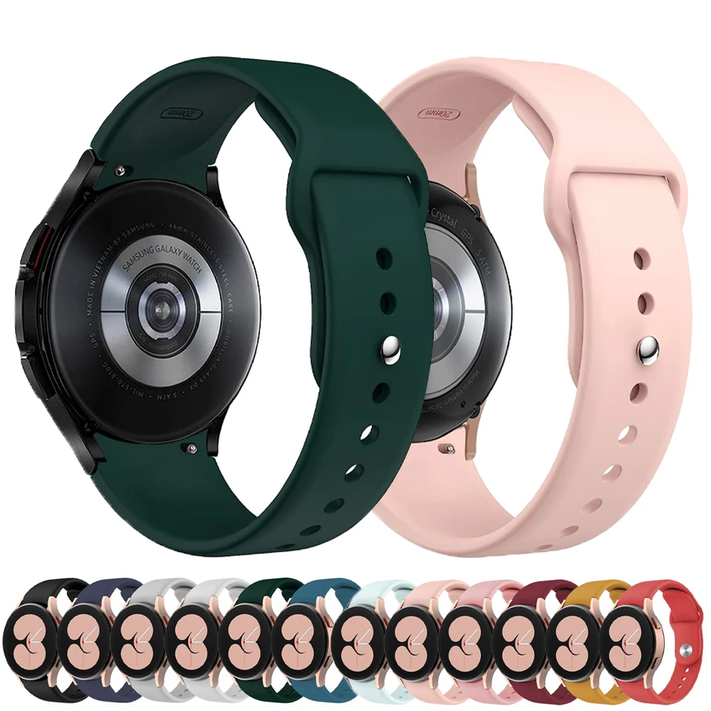 Strap For Samsung Galaxy Watch FE/7/6/4/5 pro 45mm 44mm 40mm No Gaps Silicone sport Bracelet correa Galaxy Watch 6 classic band