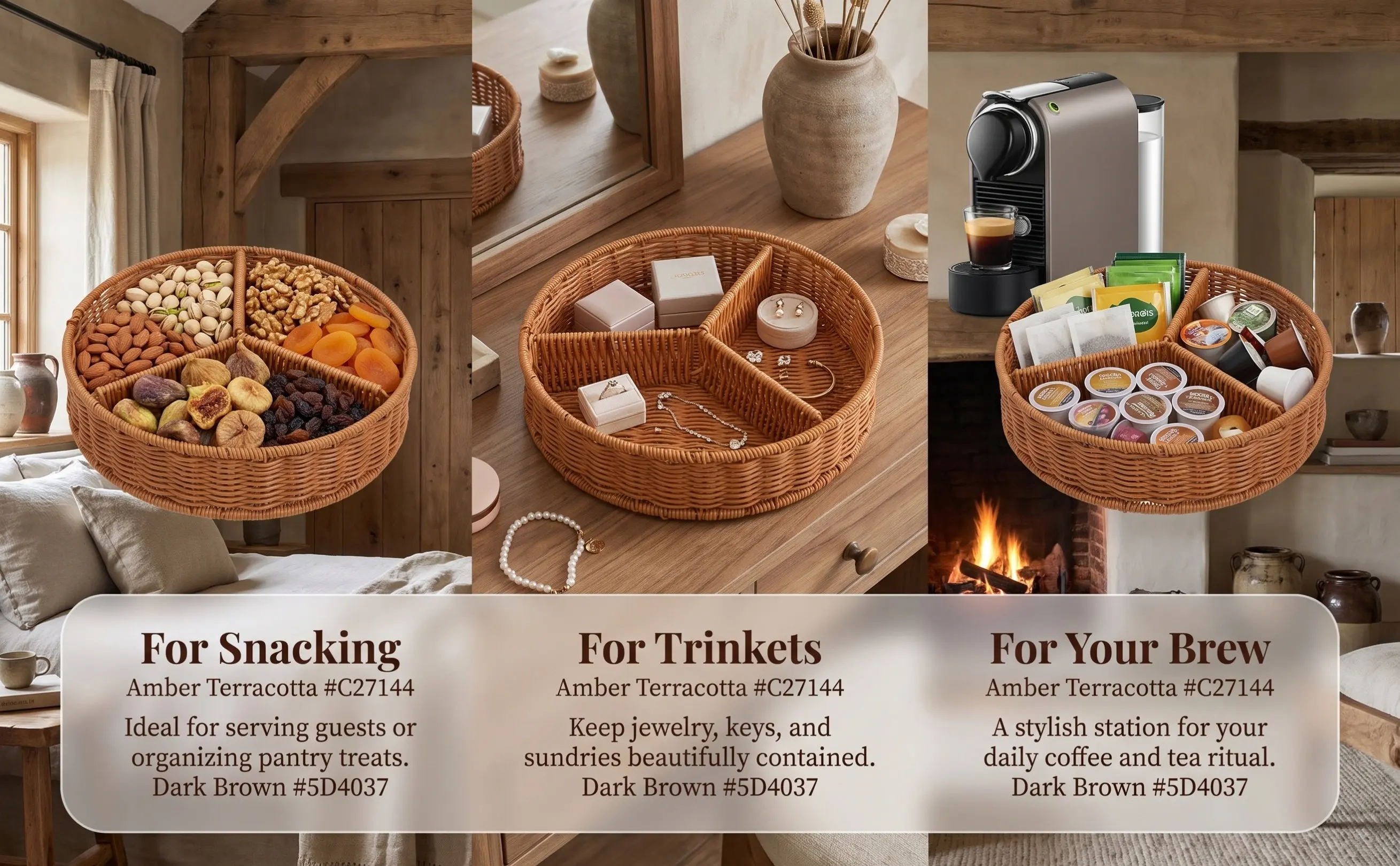 1Pcs Storage Basket Imitation Rattan Woven Creative Desktop Organizer Household Sundries Container Multi-Function Decorative