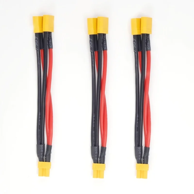 XT60 병렬 배터리 커넥터 남성/여성 케이블 듀얼 연장 Y-스플리터 2채널 16AWG 실리콘 와이어 배터리 충전기용