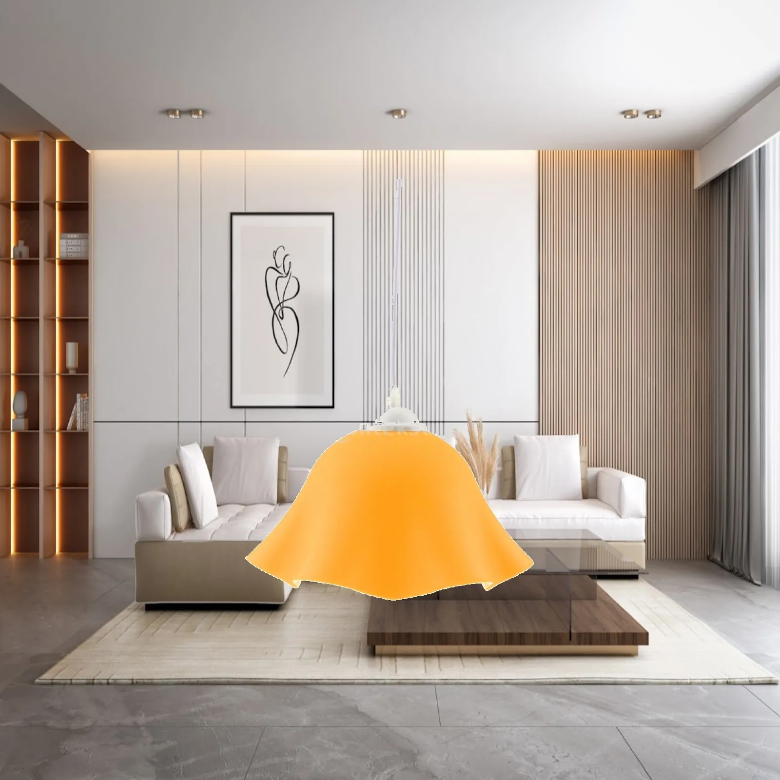 Modern Flower Lamp Shade PVC Hanging Light Cover E27 Ceiling Fixture for Home Lighting