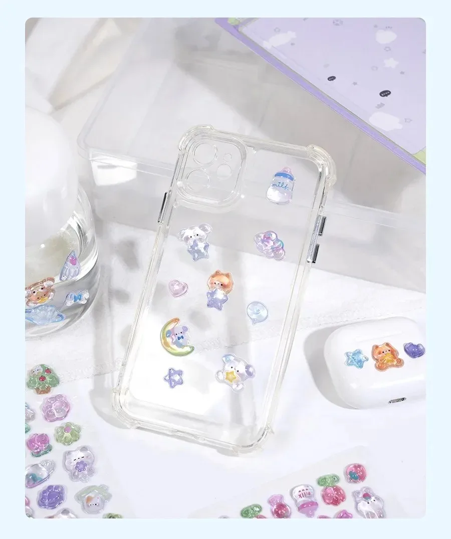 Cartoon /3D Relief Drop Stickers Cute Animals Candy Ghost Scrapbooking Diy Journal Stationery Sticker Deco School Office Supplie view 5