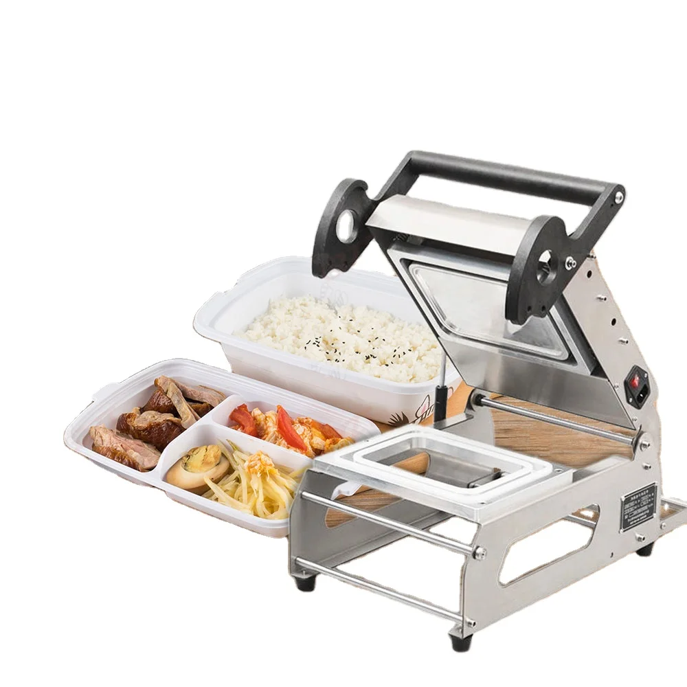 

Desktop Economic Fruit Vegetables Hand Press Electric Heating Packing Machine Food Tray Sealing Machine Plastic Film Tray Sealer