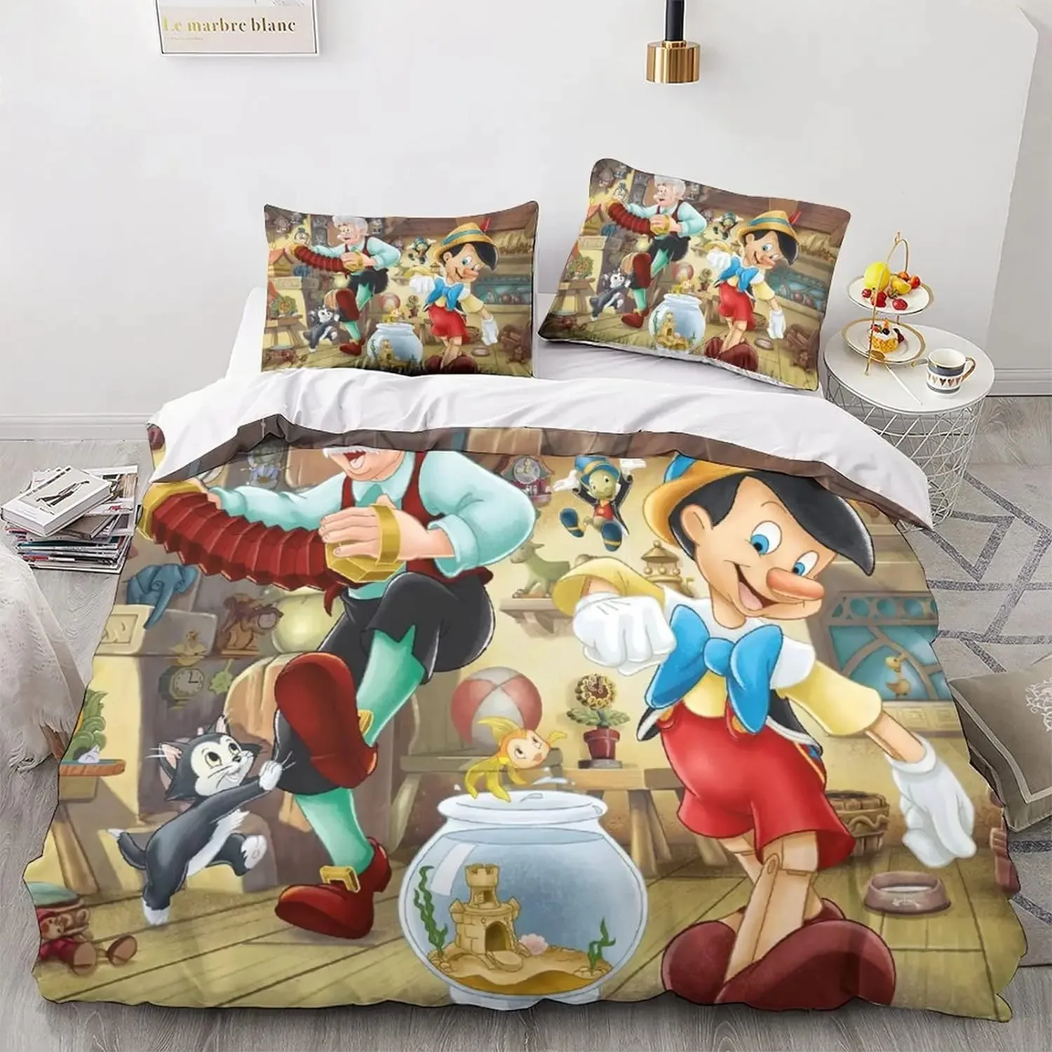 Pinocchio Movie Duvet Cover Set Bedding for Baby Kids Bed Set Fantasy cartoon Quilt Cover Hot Sale Comforter Cover Bedding