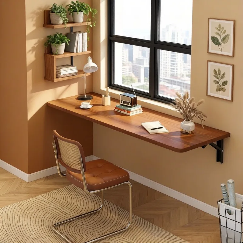 

Wall Mounted Foldable Desk, Floating Space-Saving Study Table for Home Bedroom