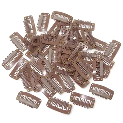 50pcs 2.8cm Hair Extensions Clip Hair clips for hair Snap Clips With Silicone Back Wig Clips For Clip In Weave Wig Accessories