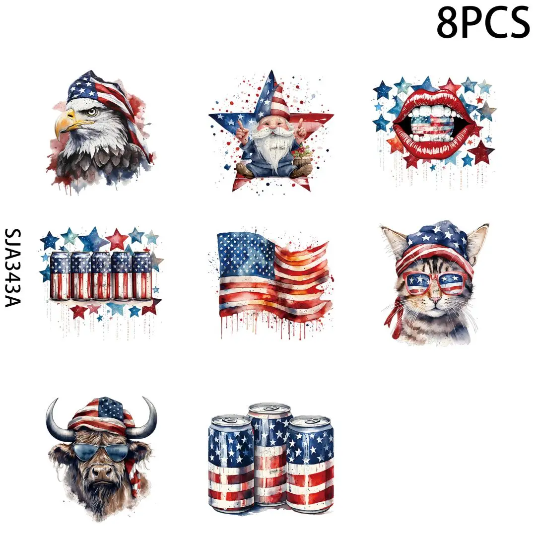 Trump, marine creatures, cute foxes UV DTF Cup Wrap Transfer Stickers , 8 Sheets Cup Rub on Transfers for Crafting Cup Stickers