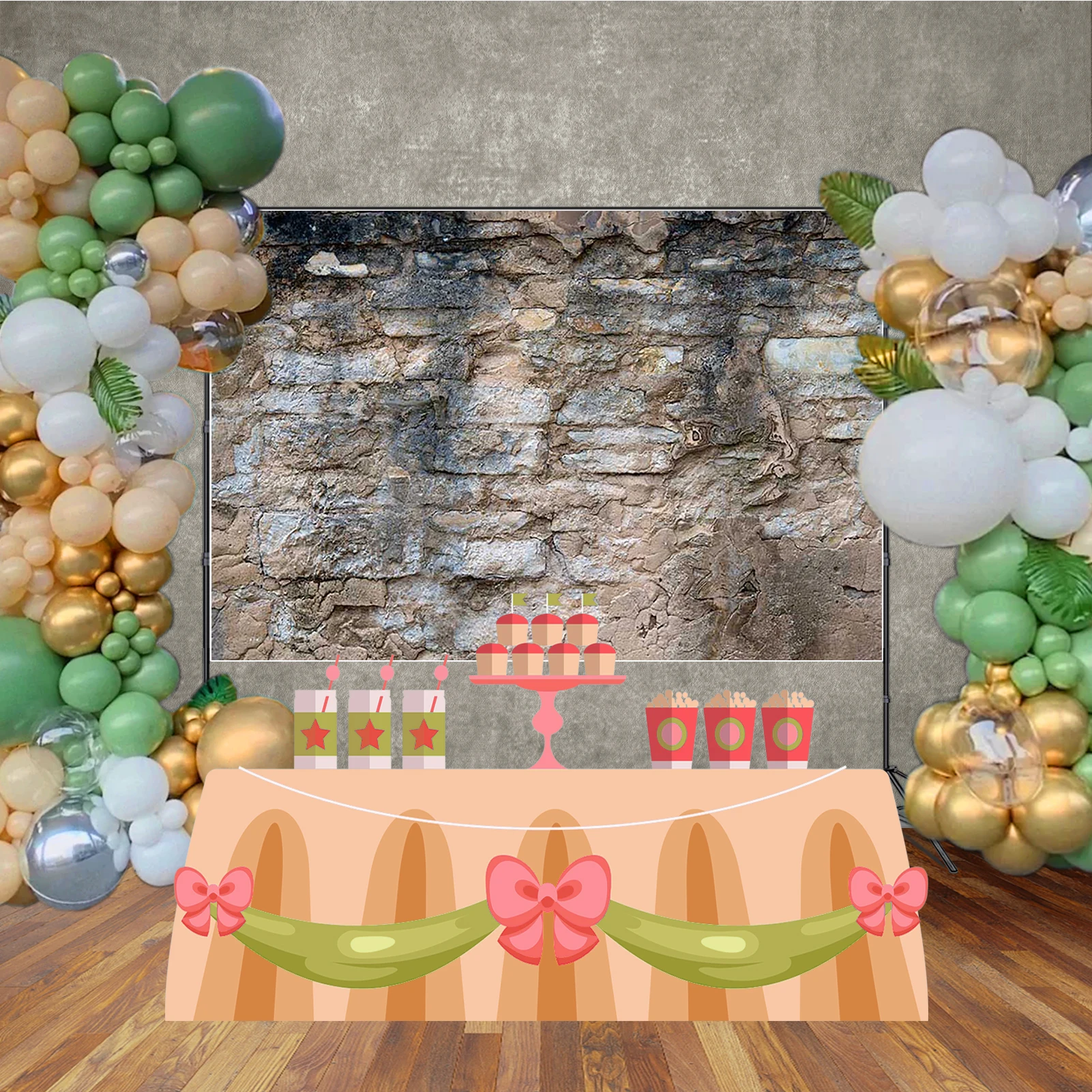 MOON.QG Vintage Brick Texture Backdrops For Photography Family White Photo Background Photocall Wall Party Supplies Shooting #4