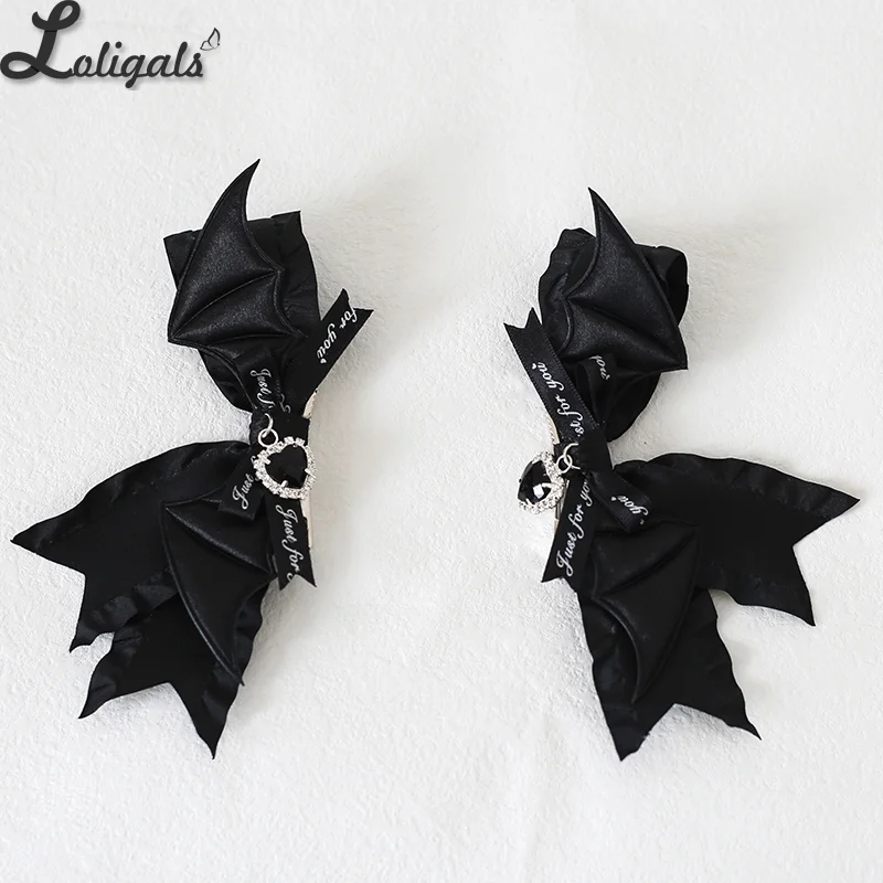 Gothic Wings Hair Clips Lolita Double Ponytail Hair Accessories