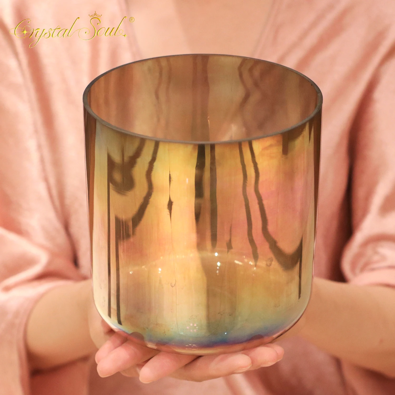 Crystal Soul Exclusive Design New Product Champagne Gold Coffee Alchemy Crystal Bowl