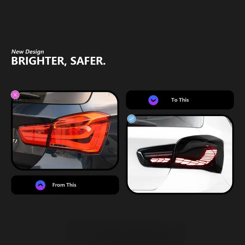 Taillights for BMW 1 Series F20 F21 118i 120i LED Taillights 2015-2018 the Newest Design Plug and Play GTS Style Rear Lights