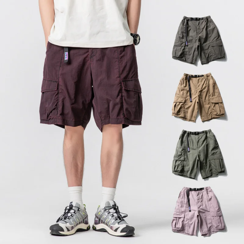 MAQVOB Free Shipping EU US Size Outdoor Quick Dry Retro Multi-Pocket Cargo Shorts Unisex Loose Washed Casual Pants Shorts
