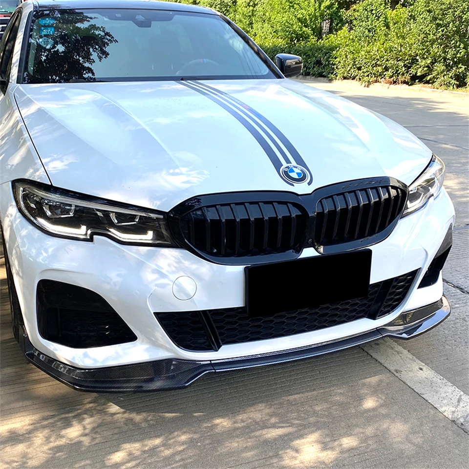 3Pcs For BMW G20 G21 M-Sport 320i 330i M340i xDrive Front Bumper Lip Splitter Spoiler Diffuser Guard 2019-2022 Bodykits Tuning
