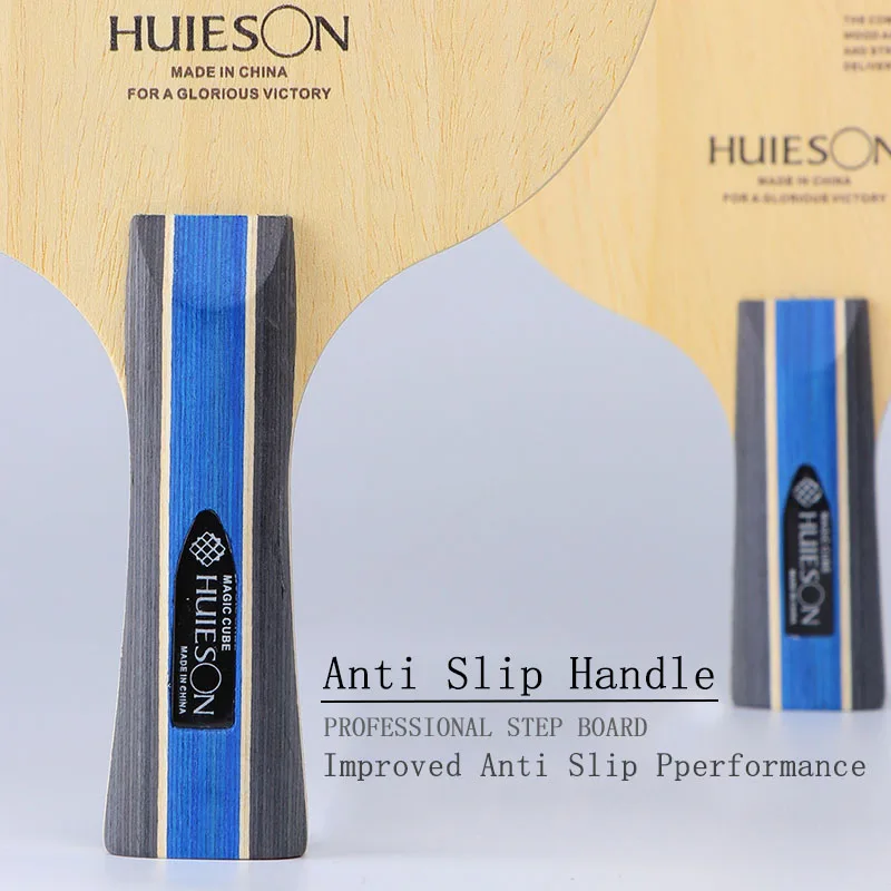 HUIESON-Magic Cube شفرة تنس الطاولة ، 7 طبقات ، 5 خشب و 2 من ألياف الكربون ، شفرة Ping Pong الاحترافية ، مقبض قصير وطويل