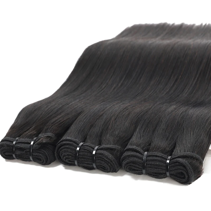 Human Hair Bundles with Closure Brazilian Straight 100% Human Hair Bundles Natural Black Color Human Hair Extensions Thick Hair