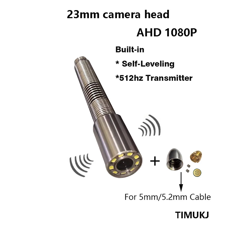 AHD1080P 512Hz Transmitter Self Leveling 23mm Camera Head Automatic Balace For Sewer Pipe Inspection Endoscope Camera TIMUKJ