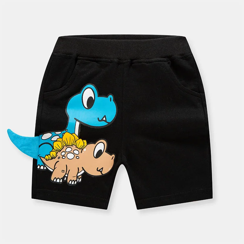 TUONXYE Summer Children's Shorts Cartoon Dinosaur Korean Baby Boy Cotton Pocket Casual Elastic Sport Trousers
