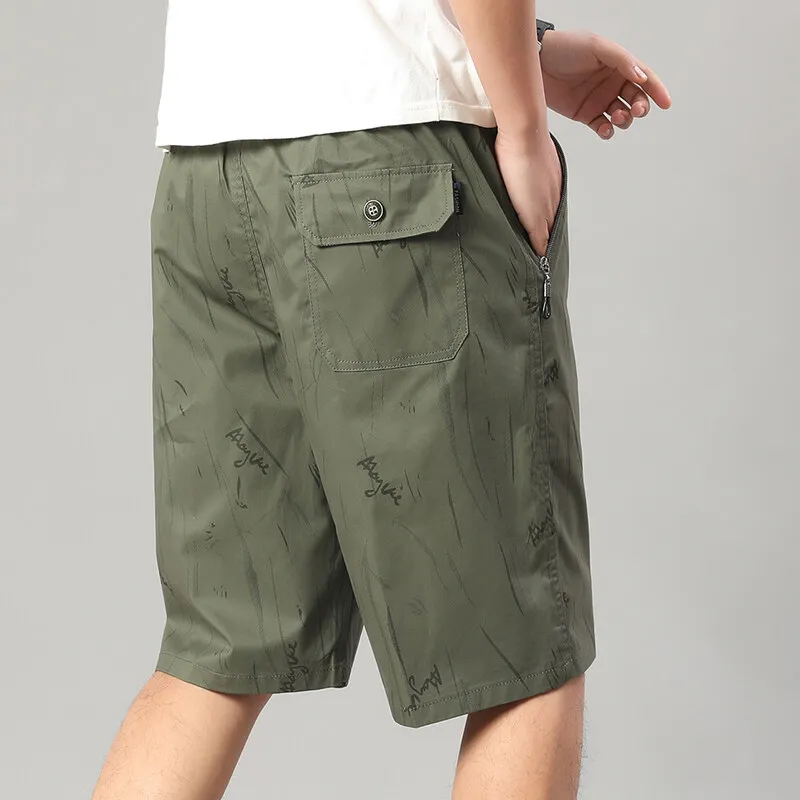 Мужские повседневные рабочие шорты большого размера с короткой эластичной резинкой на талии, пляжные купальники высокого качества, быстросохнущие шорты для бега