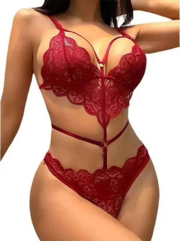 Sexy Transparent Hollow Out Pure Desire Bodysuits Backless Deep V Suspenders Sleeveless Bodysuits Charming Elegant Thin QI8B