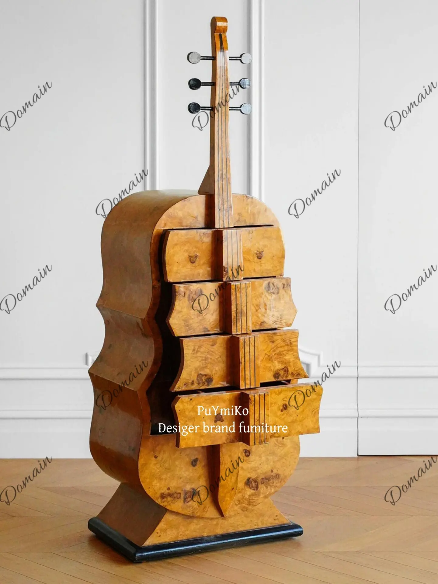 Medieval style solid wood tree tumor pattern cello chest designer creative retro art display living room decorative cabinet