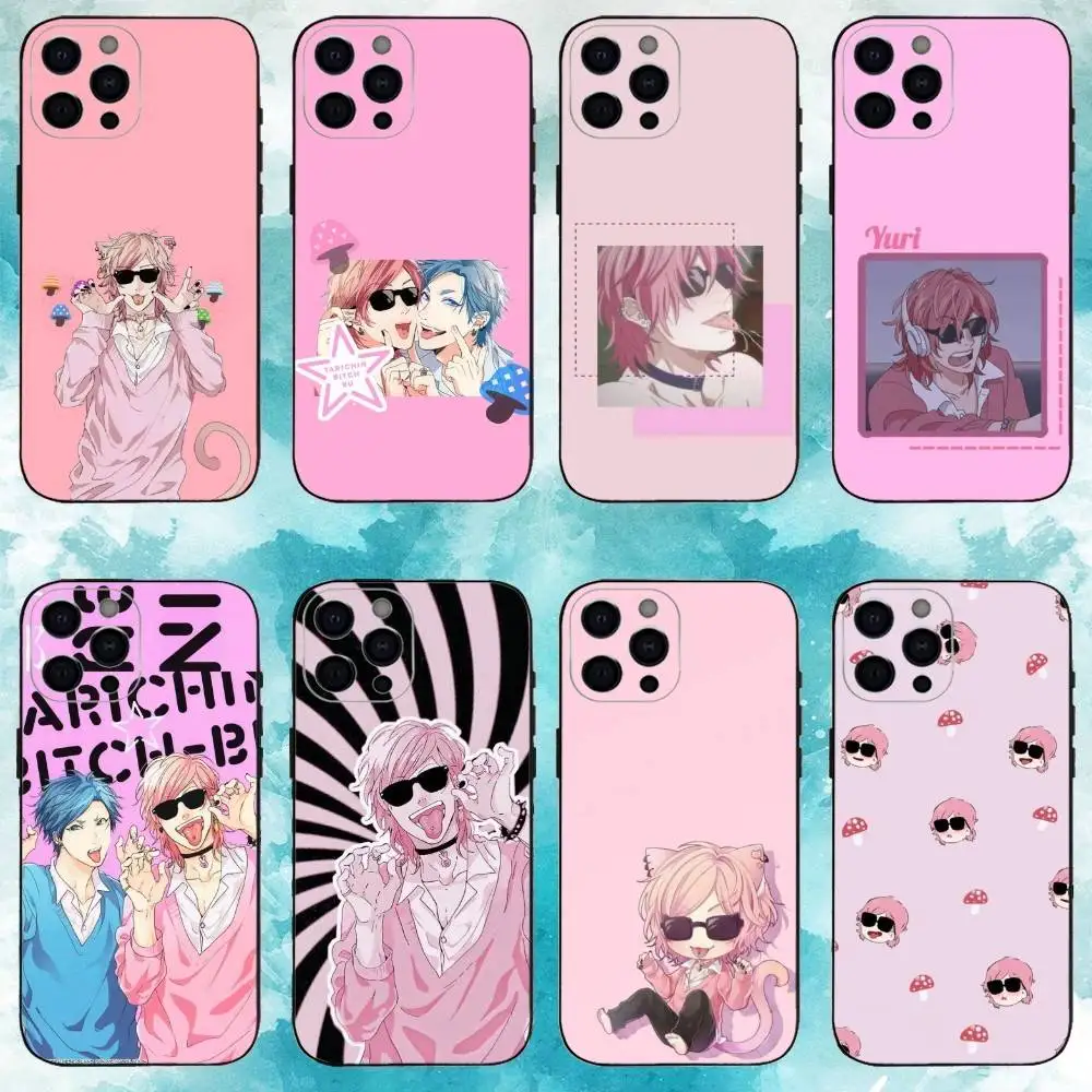 

A-Ayato Yuri Y-Yarichin Club Phone Case For iPhone17,16,15,14,13,12,11 Plus,Pro Max Soft Black Cover