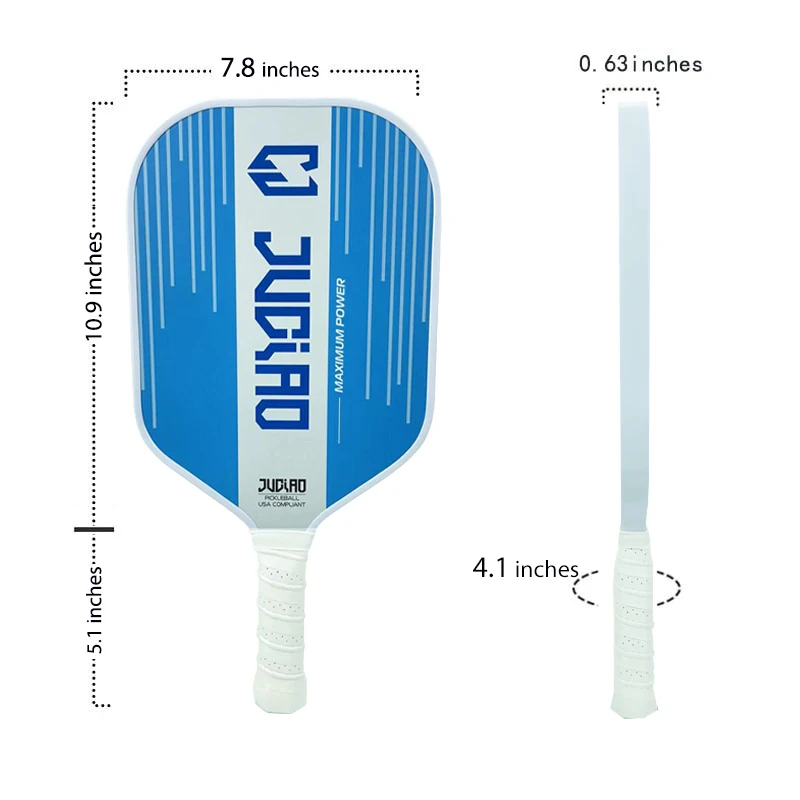 Juciao-paleta Pickleball, superficie de fibra de carbono, mejora el punto dulce, núcleo de panal de polipropileno, raqueta Pickleball, 16mm