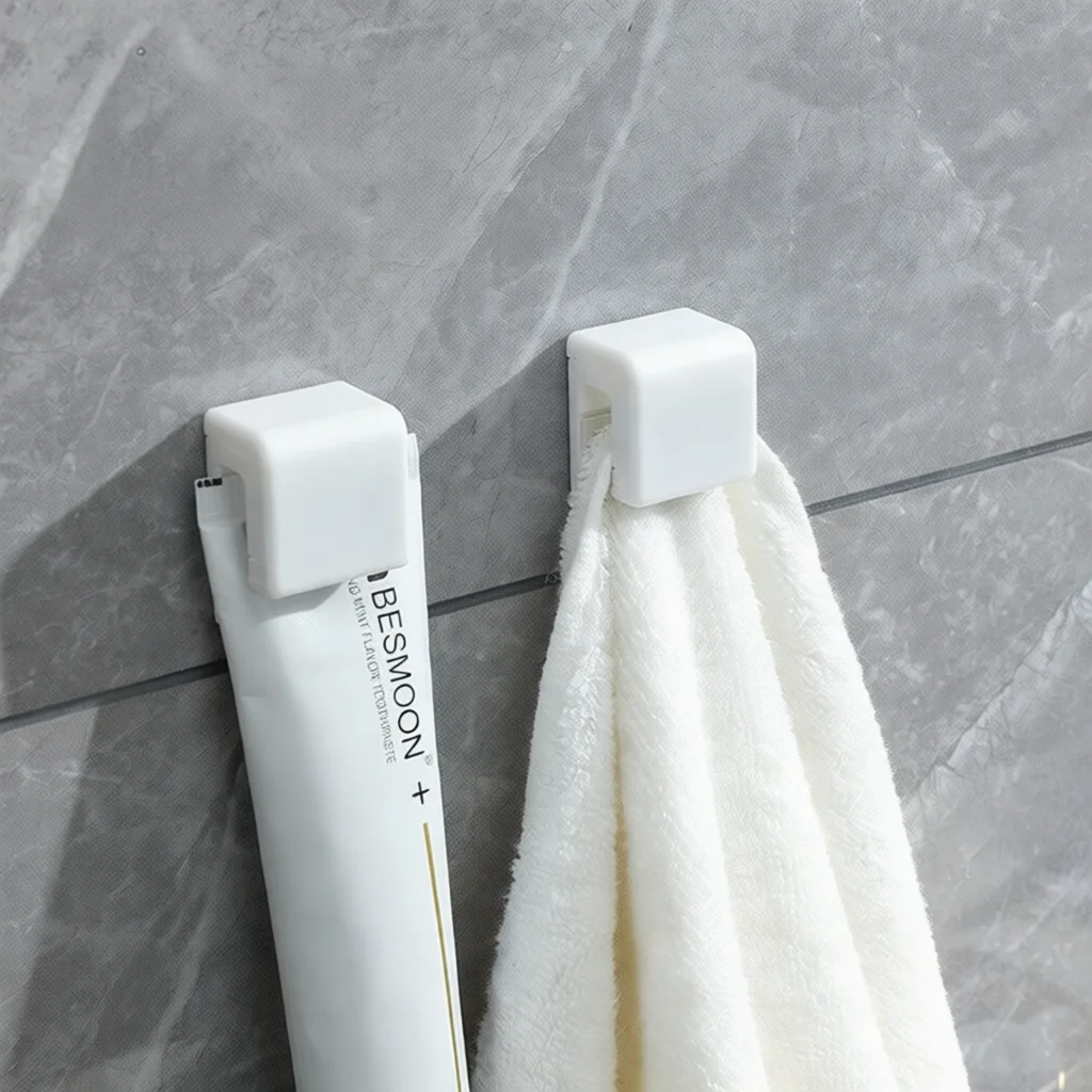 Suction Cup Bathroom Organizer Toothbrush Holder Wall Mounted Rack Shelf For Toothpaste Facial Cleanser Skincare Storage