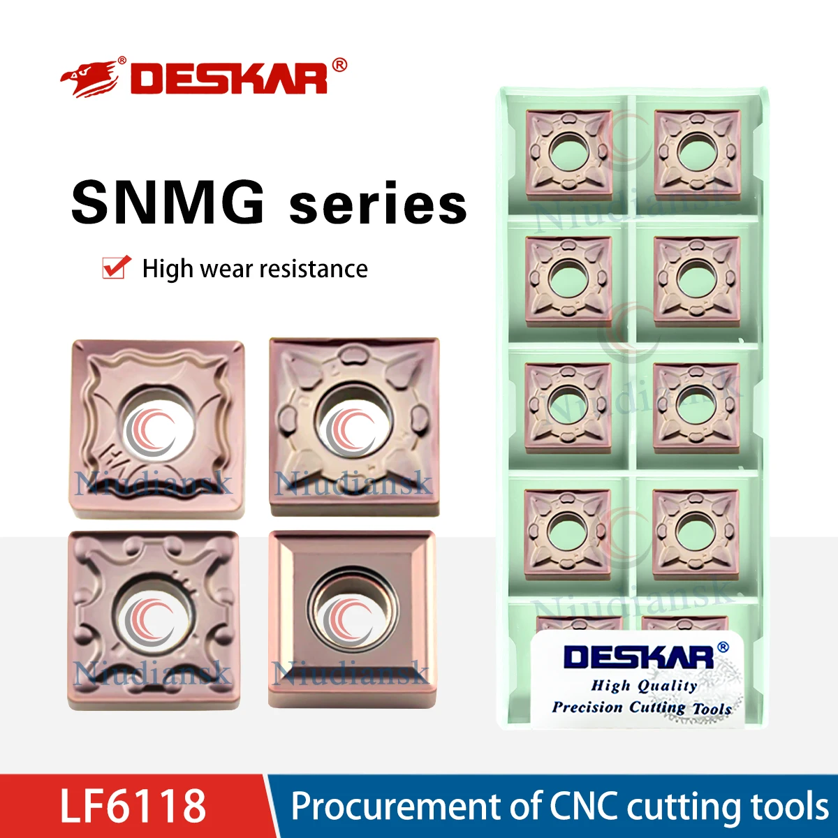 

SNMG120404 SNMG120408 MA MS HA HS MM LF6118 CNC Lathe Outer Circle Square Cutting Insert Turning Tool Processing Stainless Steel