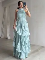 LGRQ Elegant Waist-Cinching Ruffle Hem Long Sleeveless Dress For Women Party Evening Dresses 2026 Summer New Trendy Style - Image 5