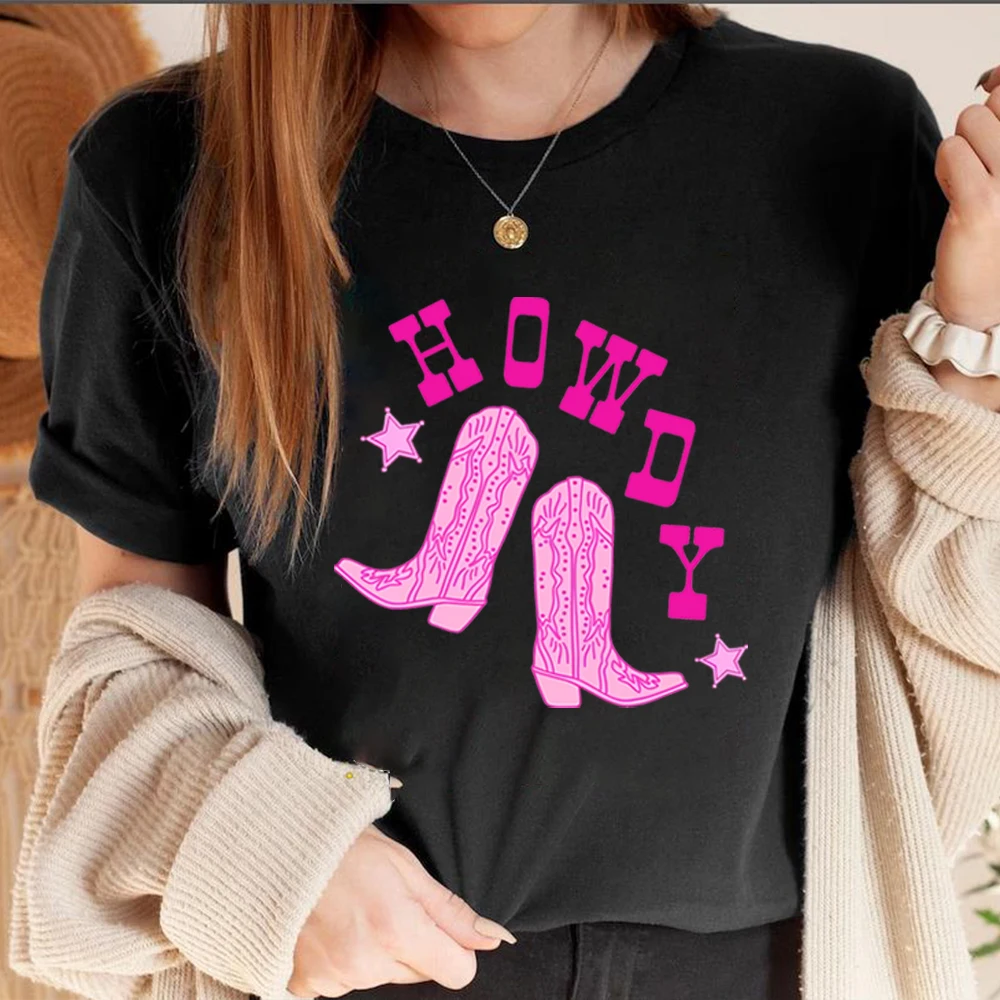 Retro Howdy Shirt Vintage Country Girl Shirts Howdy Cowgirl Tee Cowgirl Boots TShirt Boho Desert Graphic Tees Country Music Gift