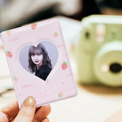 3 Inch 40 Pockets Mini Photo Album for Instax Camera Cute Cartoon Kpop Photocard Binder Love Heart Hollow Photocard Book