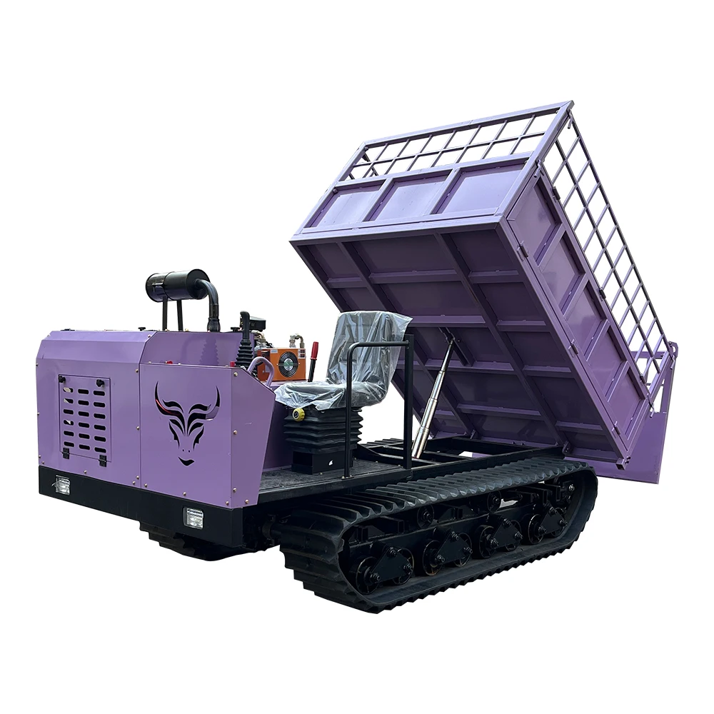 Customized Diesel Engine 5T All Terrain Crawler Transporter Continuously Variable Transmission Track Dumper For Farm Constructio