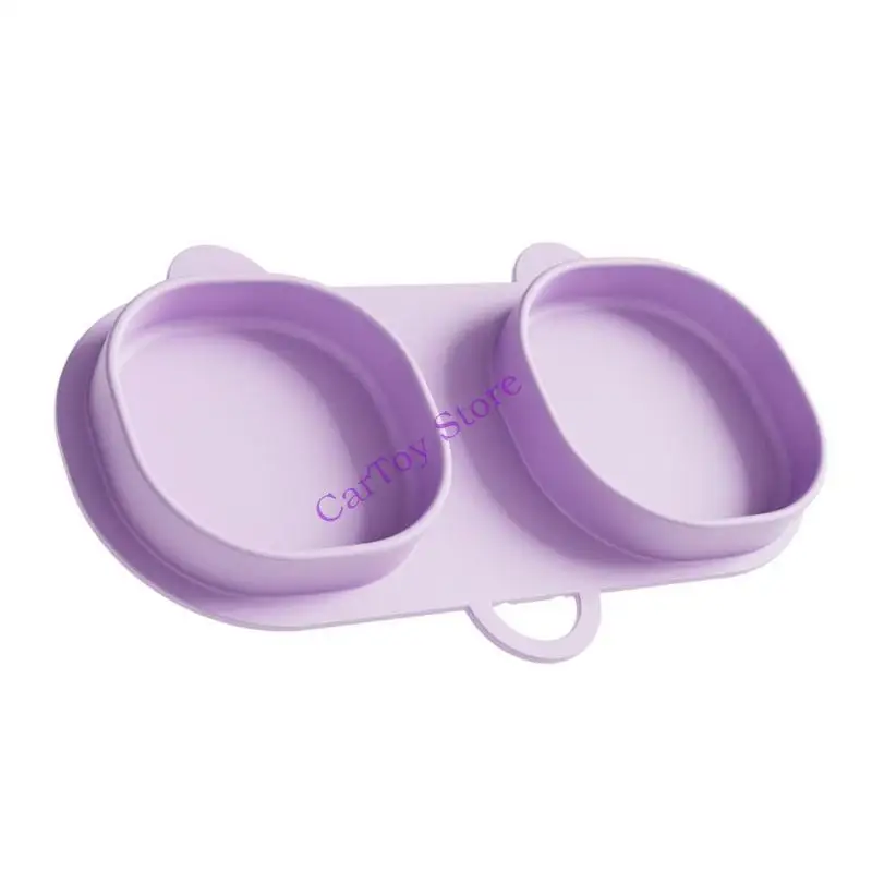 طبق طعام للأطفال مصنوع من السيليكون المقاوم للحرارة ومقصورة مزدوجة لتغذية الرضع #4
