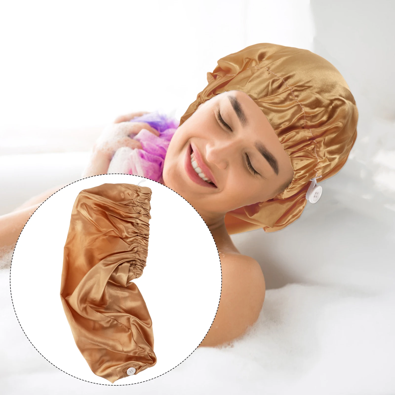 

Эластичная атласная шапочка для сна, большая, достаточно для всех типов волос, удобная ночная защита, удобная для путешествий шапочка для сна