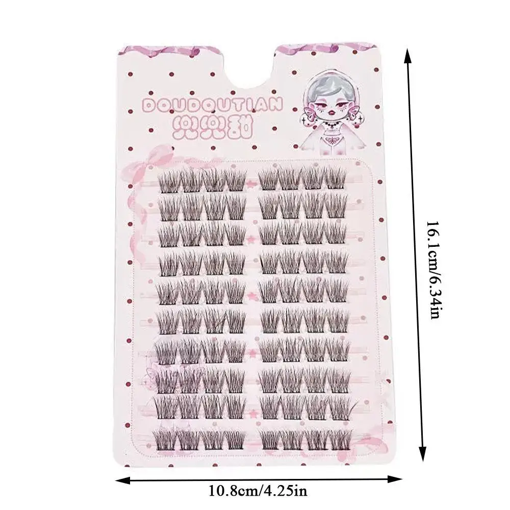 Flauschige Wimpernverlängerung, lange gefälschte Wimpern, Locken, Natur, Wimperntransplantation, Kreuz, falsche Wimpern, DIY-Make-up-Artikel, segmentierte Wimperncluster