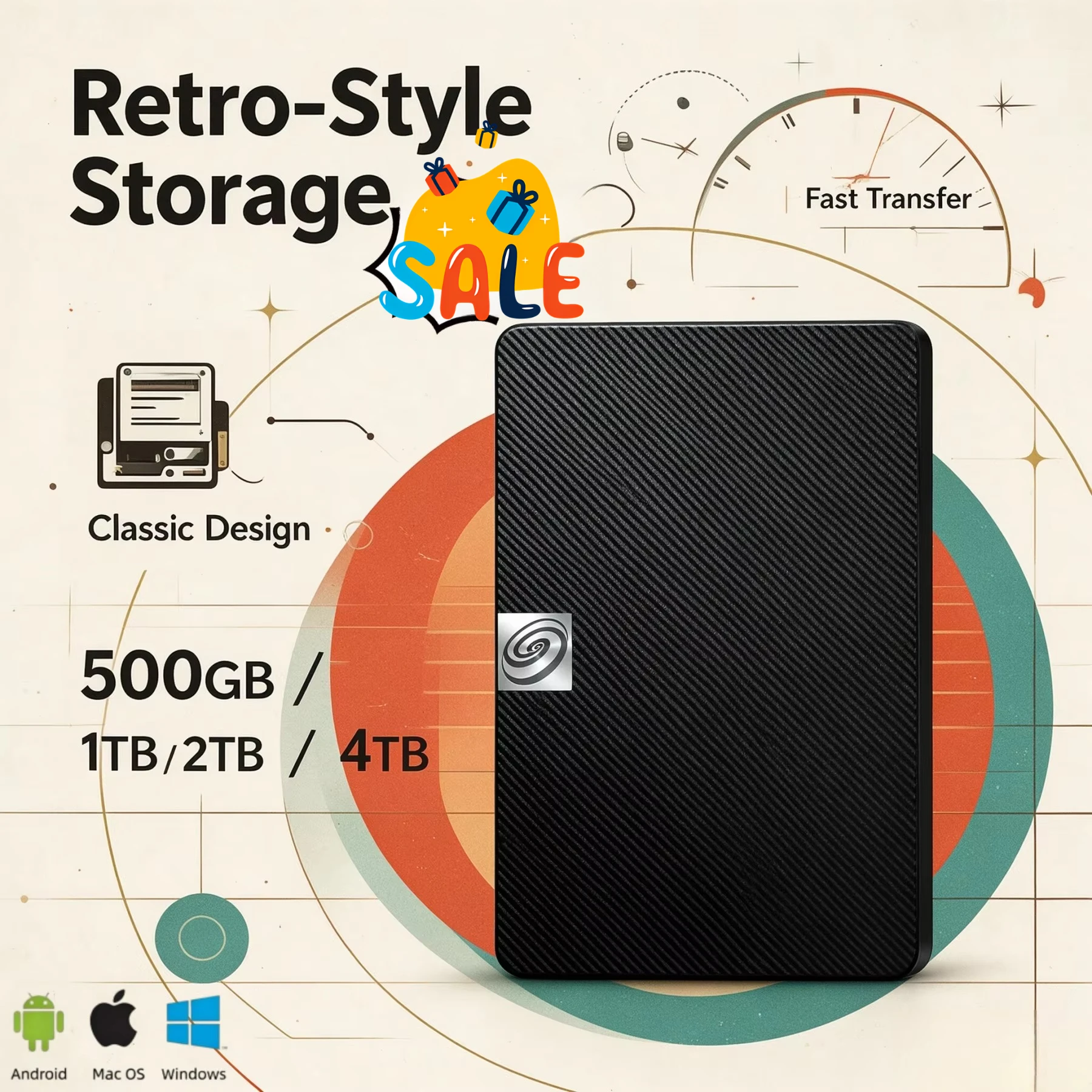 2.5 Inch Expansion Portable External Hard Disk USB30 2TB 4TB 1TB 5TB Storage For Windows PC Mac Data File Backup Save Top
